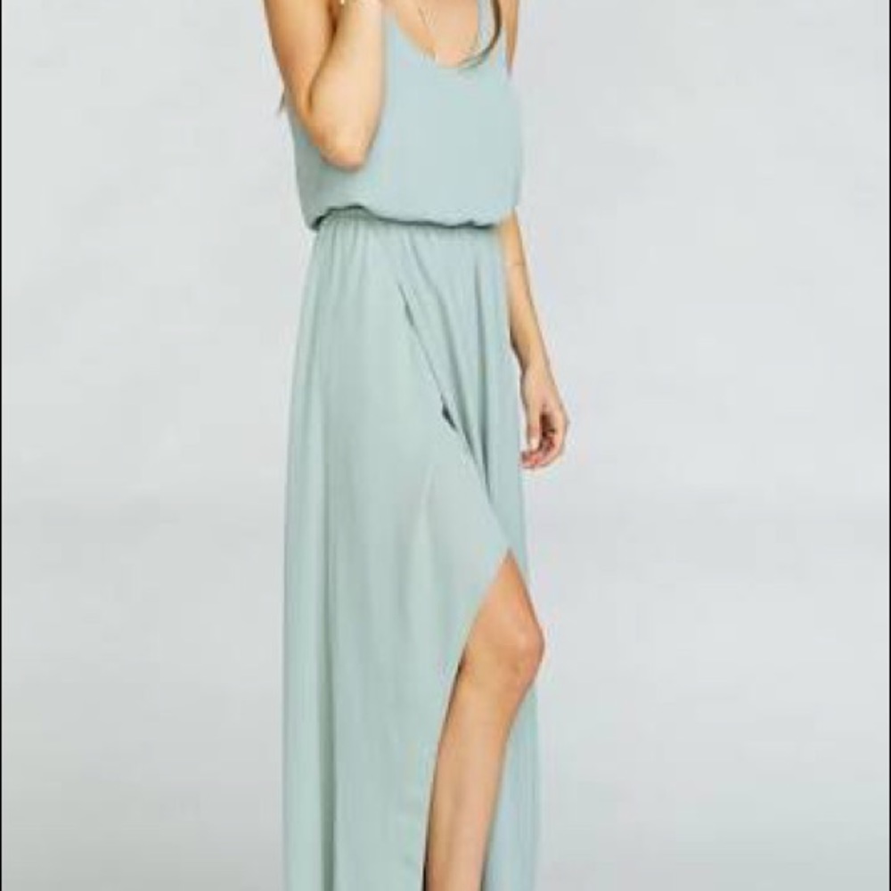 KENDALL MAXI DRESS in SILVER SAGE CRISP